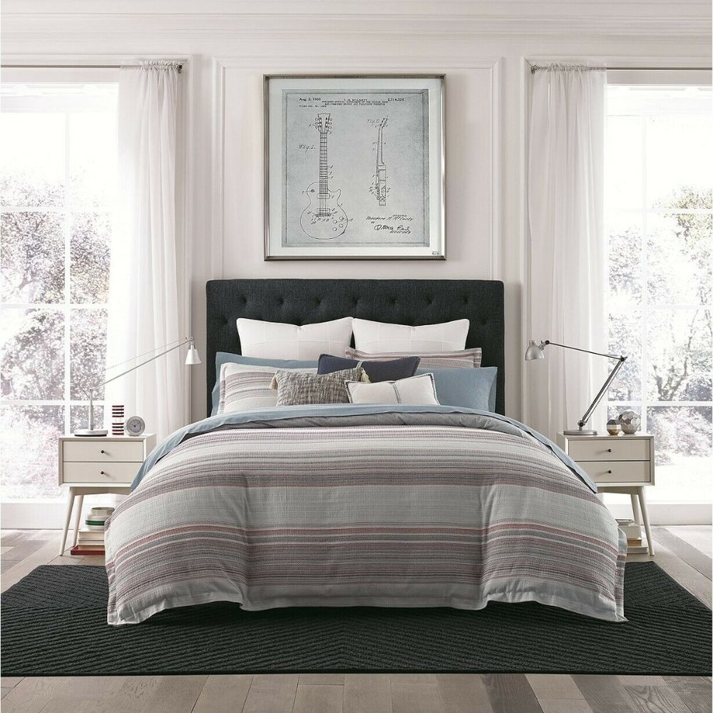 Tommy Hilfiger Alexander Stripe Reversible 3-Pc. Cotton Duvet Cover Set - KING